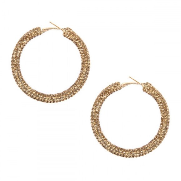 RAINBOW, SILVER, RED,GOLD RHINESTONE HOOP EARRINGS - Picture 4 of 9